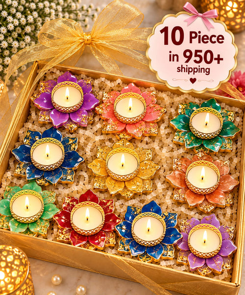 Lotus Glow Tealight Set – 10 Pieces