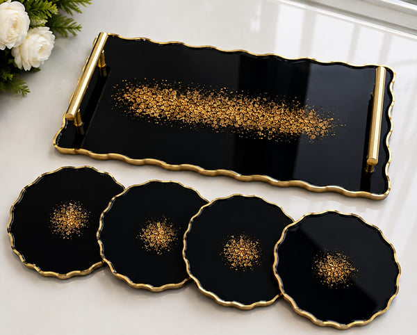 Luxury Resin Serving Tray Set