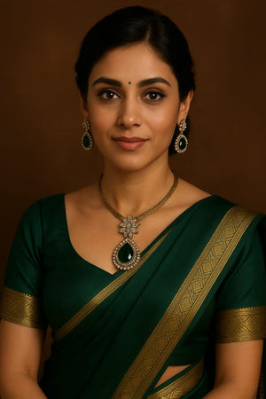 Emerald Green Drop Necklace &amp; Earring Set