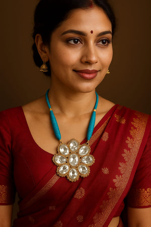 Handmade Kundan Floral Necklace