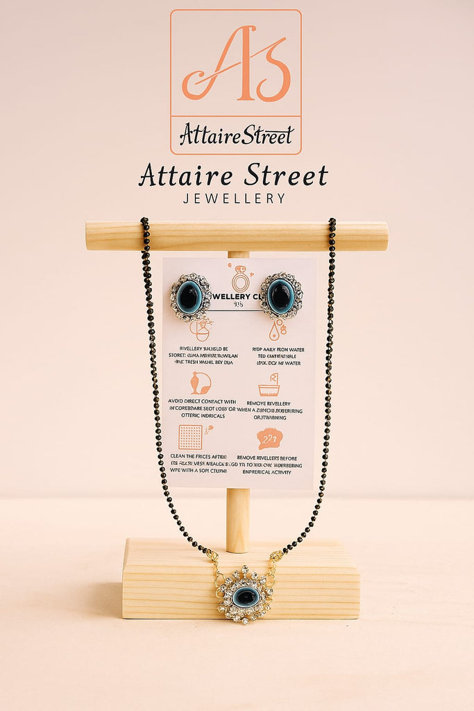Royal Blue Stone Designer Mangalsutra Set