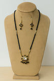 Classic Black Bead Floral Mangalsutra Set