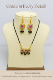 Ruby Sparkle Triple-Pendant Mangalsutra Set