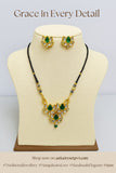 Lotus Bloom Green Stone Mangalsutra Set