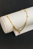 Mangalsutra  pink stone pendant