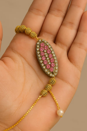 Elegant Pink Resin Designer Rakhi Set (Pair of 2)