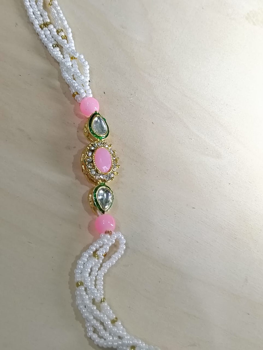 kundan pearl rakhi