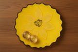 Bright Yellow Decorative Pooja Thali with Om Motif 🌼