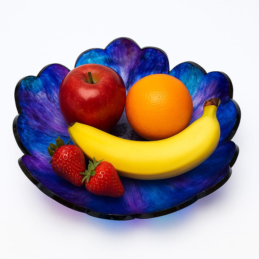 Bluish Flower Fruit Bowl