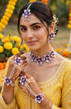 Handcrafted Lavender Orchid Floral Resin Jewellery Set