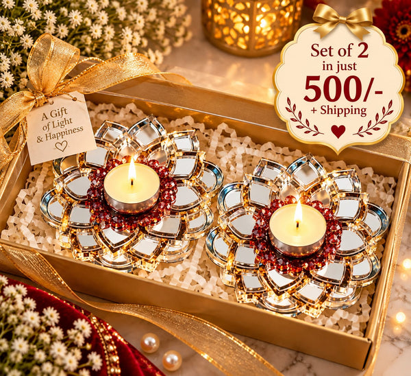 Mirror Bloom Tealight Set – 2 Pieces