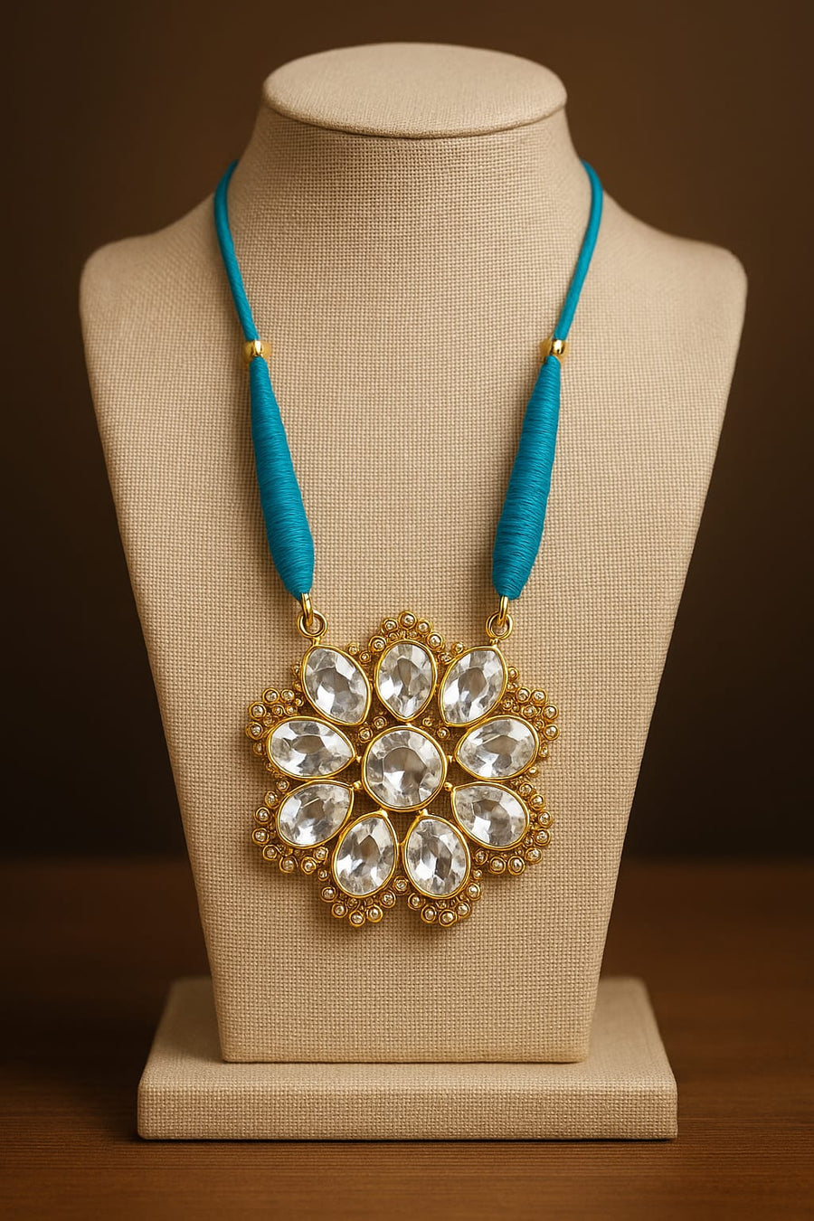 Handmade Kundan Floral Necklace