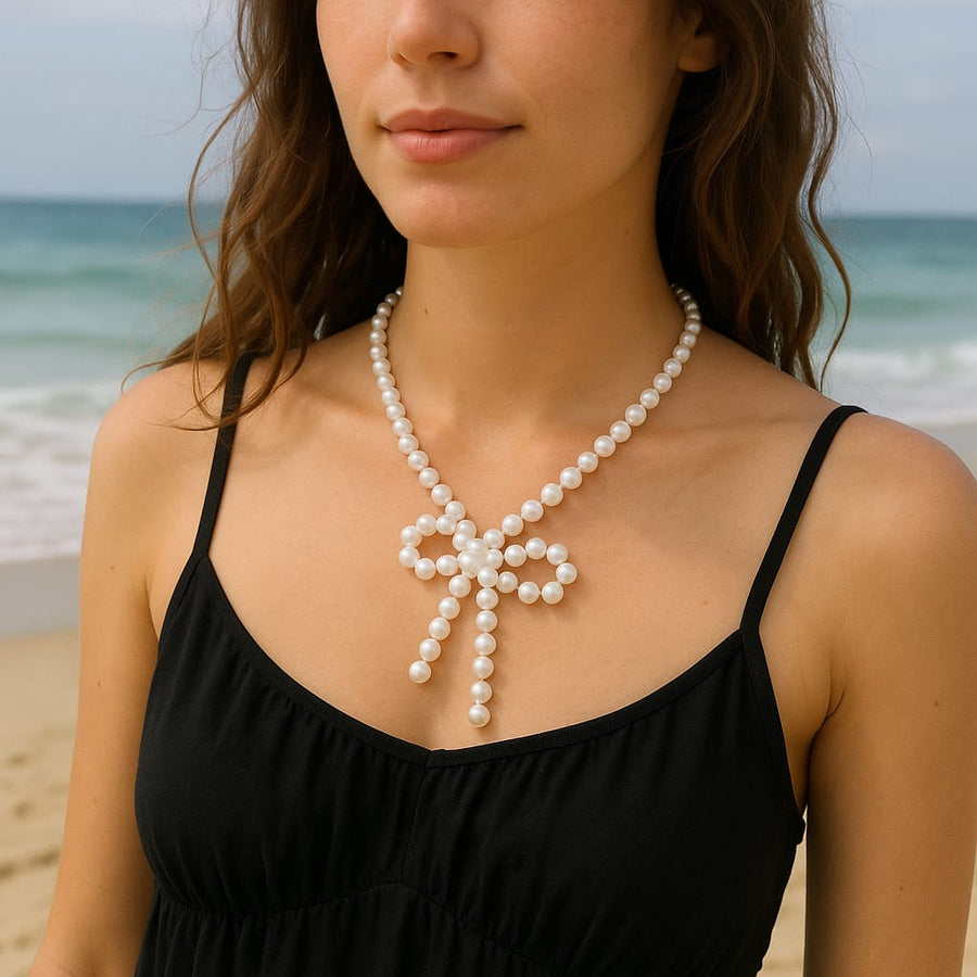 Bow-Knot Pearl Necklace