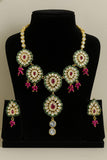 Royal Kundan & Ruby Bead Necklace Set – Traditional Heritage Style