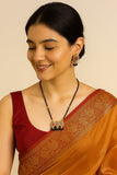 Ruby Sparkle Triple-Pendant Mangalsutra Set