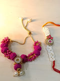 Traditional Thread Rakhi & Wool Beaded Lumba