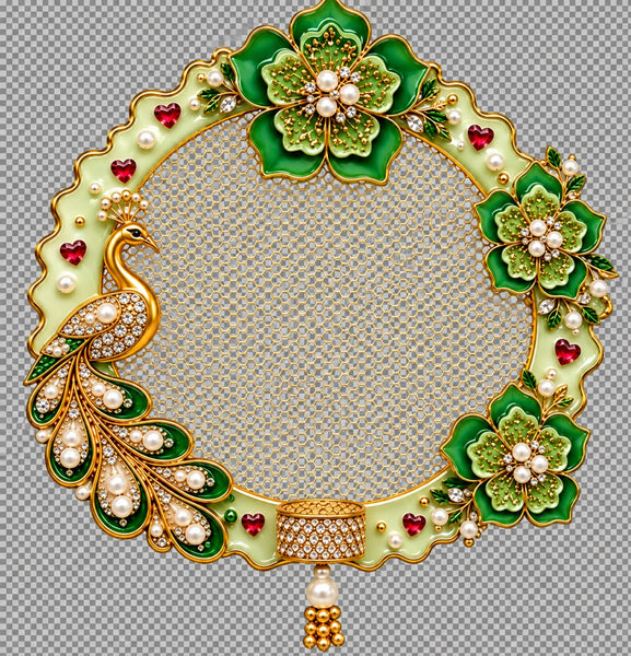 Royal Peacock & Purple Floral Enamel Decorative Ring |  Festive Decor