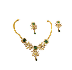 Green Floral Necklace Set