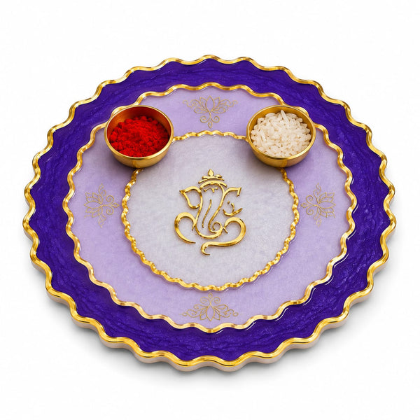 Decorative 3layer design pooja plate